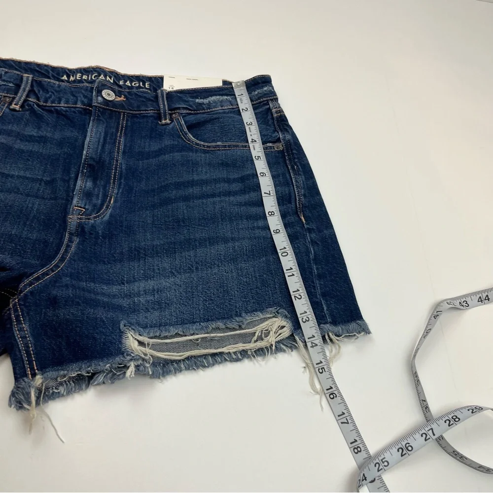 American Eagle Tomgirl Womens Size 14 32W Dark Wash Blue Jean Shorts‎ NEW